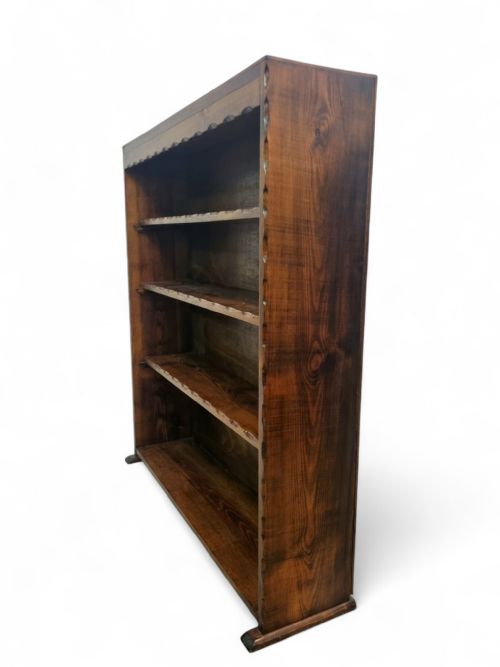 ANTIQUE RUSTIC PINE OPEN BOOKCASE EARLY 20TH CENTURY - ADDITIONAL PHOTO 6