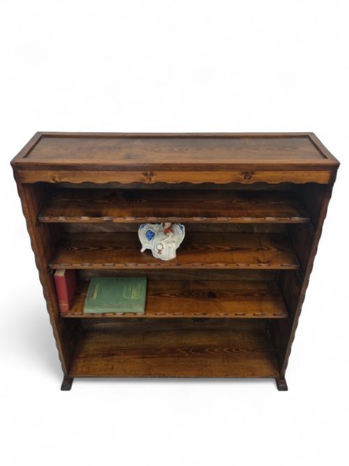 ANTIQUE RUSTIC PINE OPEN BOOKCASE EARLY 20TH CENTURY - ADDITIONAL PHOTO 7