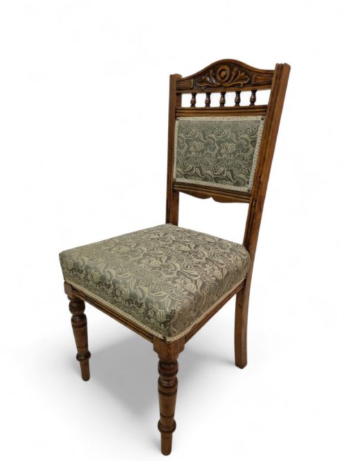 ANTIQUE EDWARDIAN BEDROOM CHAIRS SET OF 2 NEW UPHOLSTERY - ADDITIONAL PHOTO 5