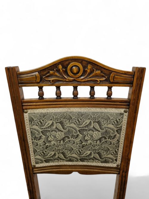 ANTIQUE EDWARDIAN BEDROOM CHAIRS SET OF 2 NEW UPHOLSTERY - ADDITIONAL PHOTO 6