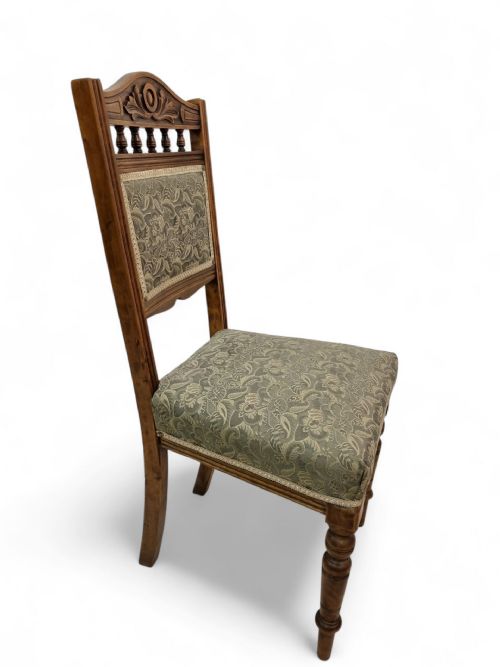 ANTIQUE EDWARDIAN BEDROOM CHAIRS SET OF 2 NEW UPHOLSTERY - ADDITIONAL PHOTO 8