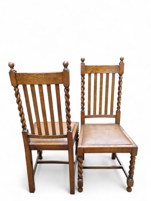 ANTIQUE OAK DINING CHAIRS SET OF 4 LATE 19TH CENTURY - ADDITIONAL PHOTO 4