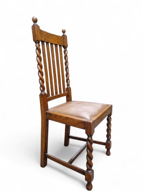 ANTIQUE OAK DINING CHAIRS SET OF 4 LATE 19TH CENTURY - ADDITIONAL PHOTO 5
