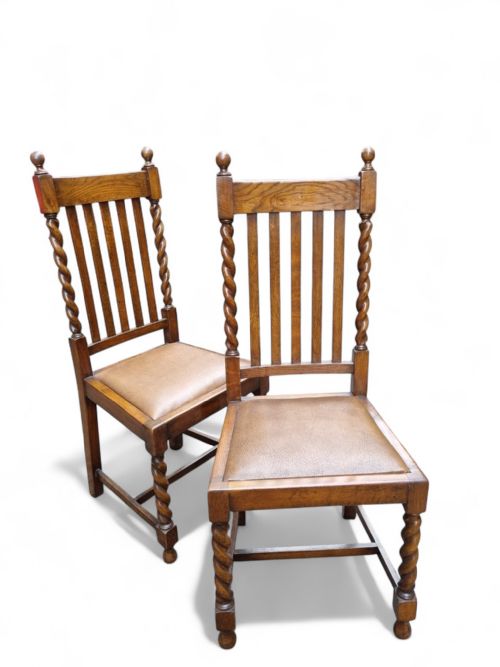 ANTIQUE OAK DINING CHAIRS SET OF 4 LATE 19TH CENTURY - ADDITIONAL PHOTO 6