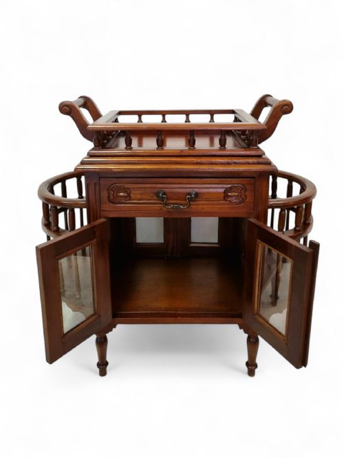 ANTIQUE MAHOGANY DRINKS CABINET REMOVABLE TRAY - ADDITIONAL PHOTO 1