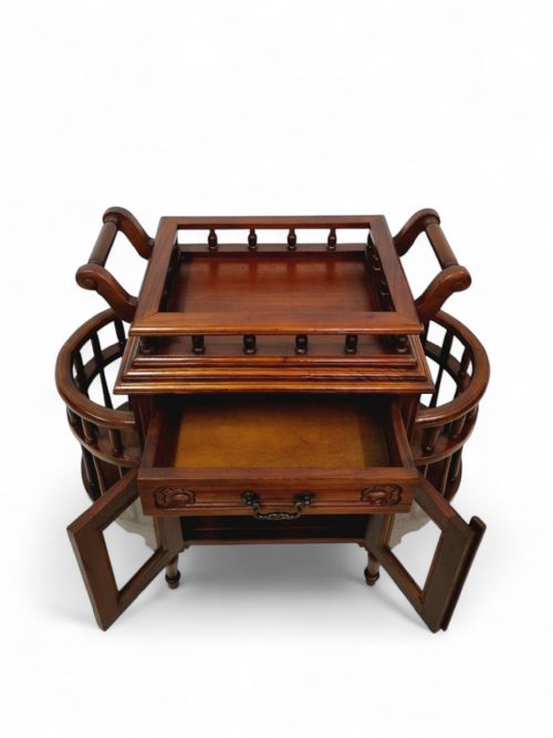 ANTIQUE MAHOGANY DRINKS CABINET REMOVABLE TRAY - ADDITIONAL PHOTO 3