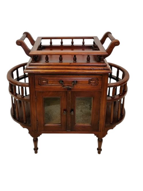 ANTIQUE MAHOGANY DRINKS CABINET REMOVABLE TRAY - ADDITIONAL PHOTO 5