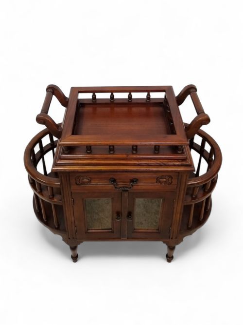 ANTIQUE MAHOGANY DRINKS CABINET REMOVABLE TRAY - ADDITIONAL PHOTO 6