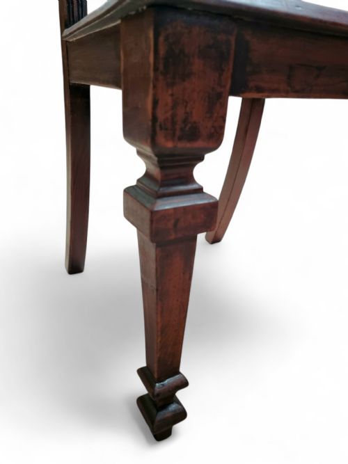 ANTIQUE MAHOGANY HALL CHAIR HIGHLY CARVED 19TH CENTURY - ADDITIONAL PHOTO 5