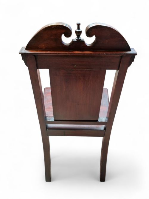 ANTIQUE MAHOGANY HALL CHAIR HIGHLY CARVED 19TH CENTURY - ADDITIONAL PHOTO 6