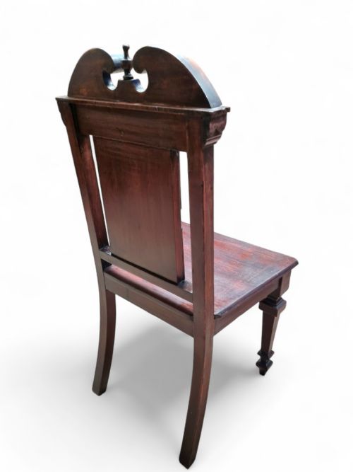 ANTIQUE MAHOGANY HALL CHAIR HIGHLY CARVED 19TH CENTURY - ADDITIONAL PHOTO 7