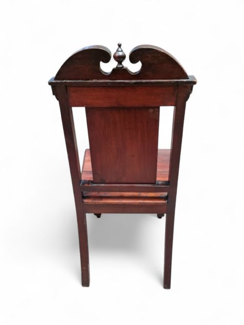 ANTIQUE MAHOGANY HALL CHAIR 19TH CENTURY HIGHLY CARVED - ADDITIONAL PHOTO 5