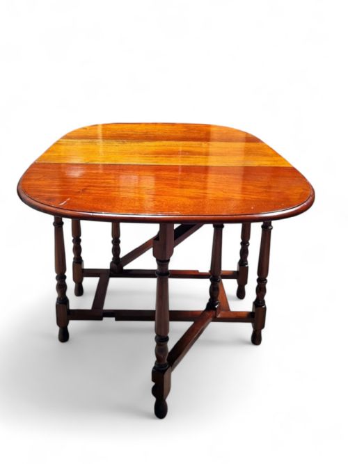 ANTIQUE VICTORIAN MAHOGANY DROP LEAF TABLE LATE 19TH CENTURY - ADDITIONAL PHOTO 2