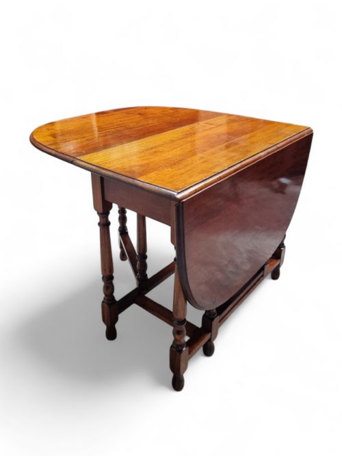 ANTIQUE VICTORIAN MAHOGANY DROP LEAF TABLE LATE 19TH CENTURY - ADDITIONAL PHOTO 4