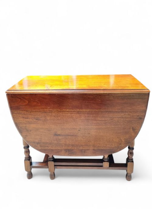 ANTIQUE VICTORIAN MAHOGANY DROP LEAF TABLE LATE 19TH CENTURY - ADDITIONAL PHOTO 6
