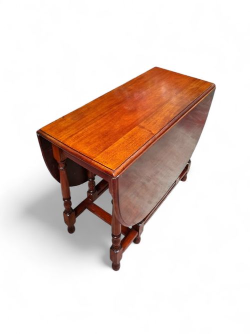 ANTIQUE VICTORIAN MAHOGANY DROP LEAF TABLE LATE 19TH CENTURY - ADDITIONAL PHOTO 8