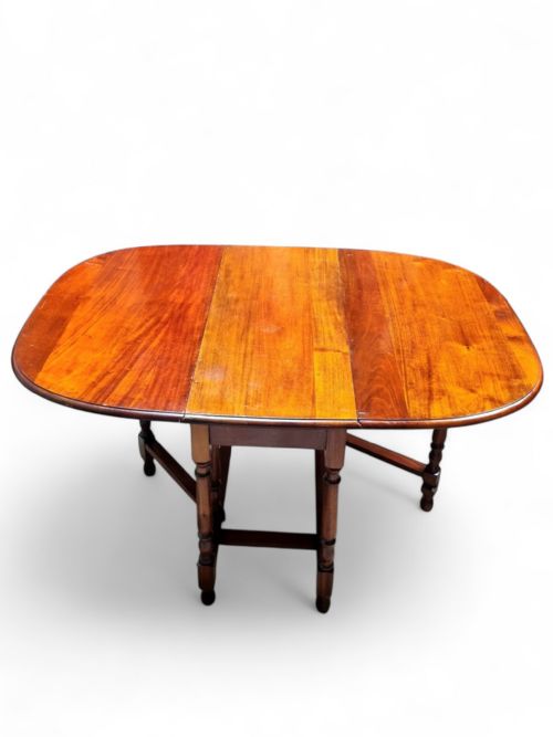 ANTIQUE VICTORIAN MAHOGANY DROP LEAF TABLE LATE 19TH CENTURY - ADDITIONAL PHOTO 9