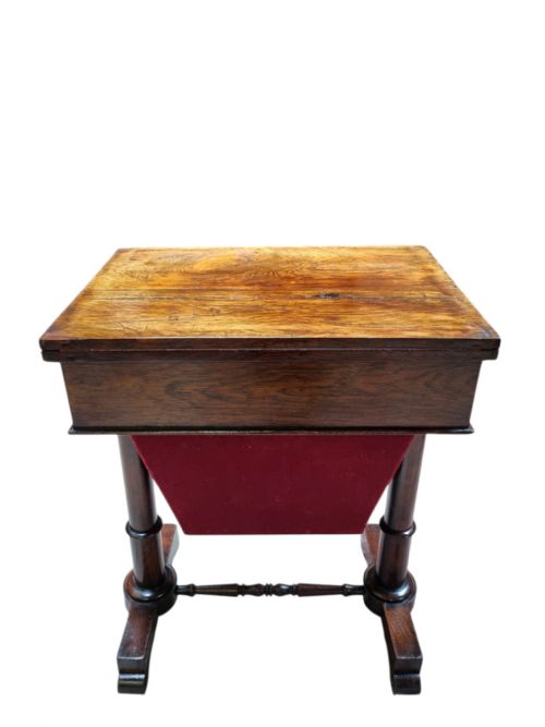 ANTIQUE VICTORIAN ROSEWOOD WORK TABLE SEWING TABLE MID19TH CENTURY - ADDITIONAL PHOTO 9