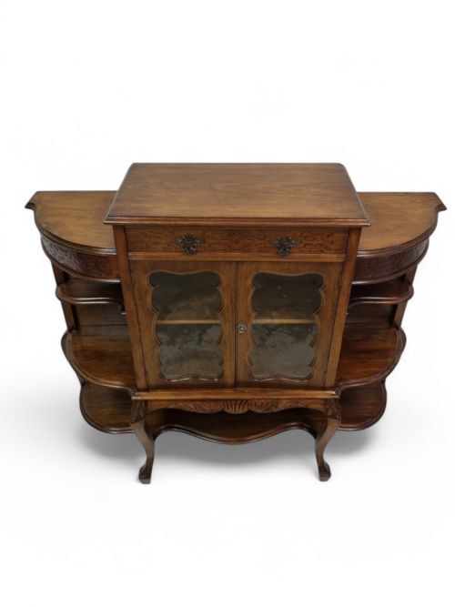 ANTIQUE VICTORIAN MAHOGANY DRINK CABINET GLAZED BOOKCASE LATE 19TH CENTURY - ADDITIONAL PHOTO 1