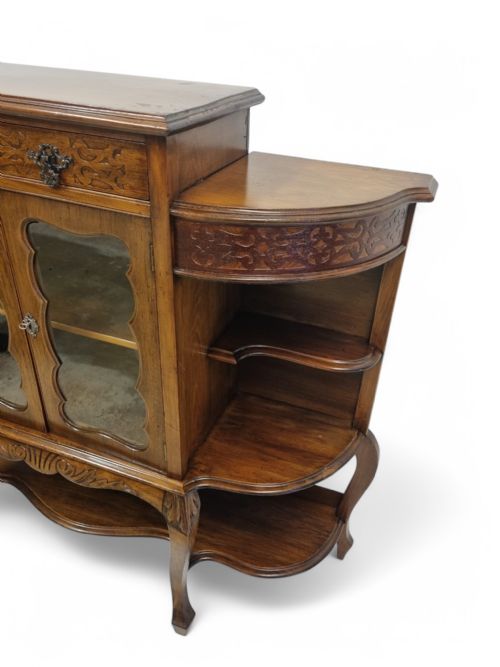 ANTIQUE VICTORIAN MAHOGANY DRINK CABINET GLAZED BOOKCASE LATE 19TH CENTURY - ADDITIONAL PHOTO 2