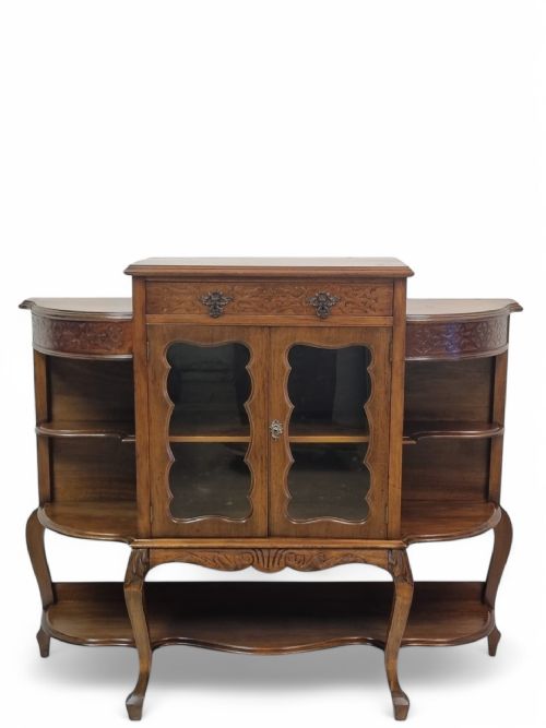ANTIQUE VICTORIAN MAHOGANY DRINK CABINET GLAZED BOOKCASE LATE 19TH CENTURY - ADDITIONAL PHOTO 3