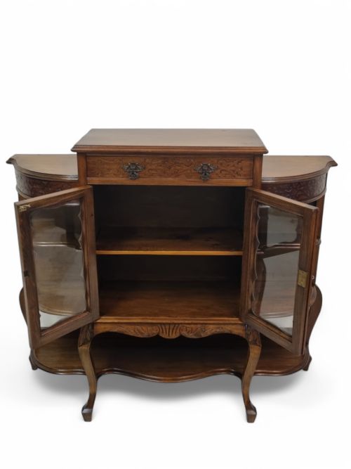 ANTIQUE VICTORIAN MAHOGANY DRINK CABINET GLAZED BOOKCASE LATE 19TH CENTURY - ADDITIONAL PHOTO 4
