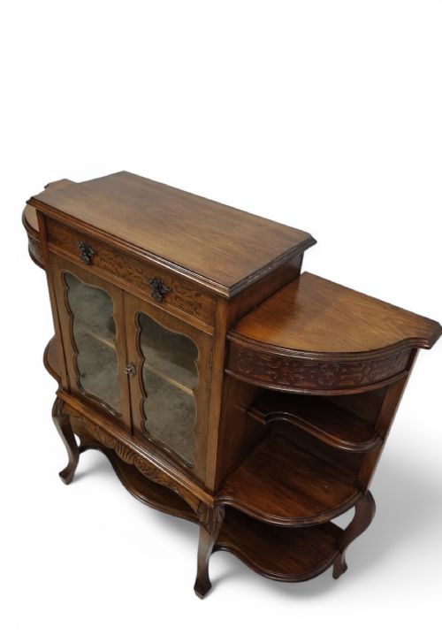 ANTIQUE VICTORIAN MAHOGANY DRINK CABINET GLAZED BOOKCASE LATE 19TH CENTURY - ADDITIONAL PHOTO 6
