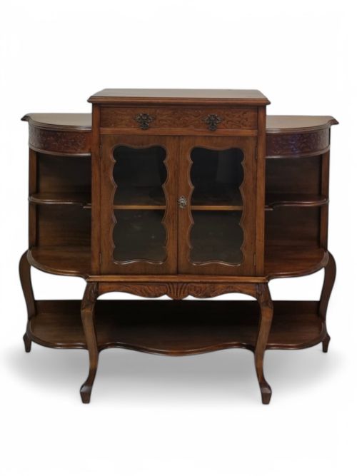 ANTIQUE VICTORIAN MAHOGANY DRINK CABINET GLAZED BOOKCASE LATE 19TH CENTURY - ADDITIONAL PHOTO 8