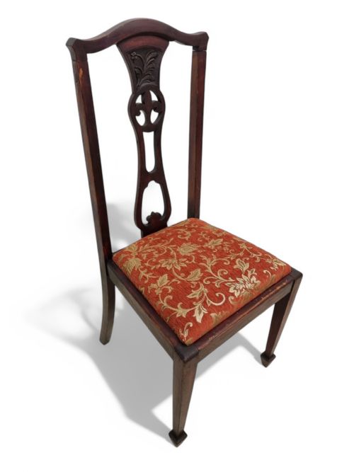 ANTIQUE VICTORIAN MAHOGANY DINING CHAIRS SET OF 2 LATE 19TH - ADDITIONAL PHOTO 4