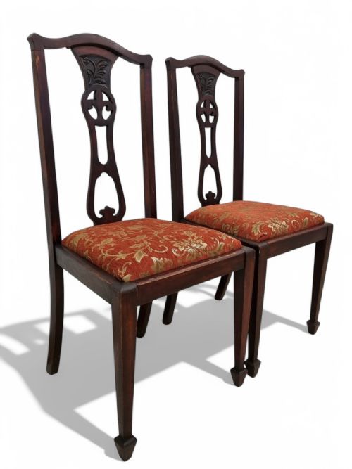 ANTIQUE VICTORIAN MAHOGANY DINING CHAIRS SET OF 2 LATE 19TH - ADDITIONAL PHOTO 6