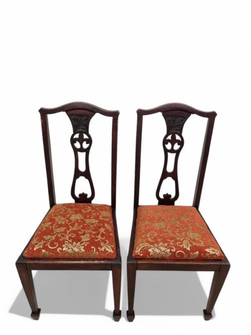 ANTIQUE VICTORIAN MAHOGANY DINING CHAIRS SET OF 2 LATE 19TH - ADDITIONAL PHOTO 7