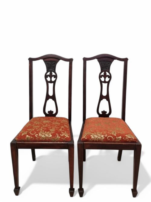 ANTIQUE VICTORIAN MAHOGANY DINING CHAIRS SET OF 2 LATE 19TH - ADDITIONAL PHOTO 8