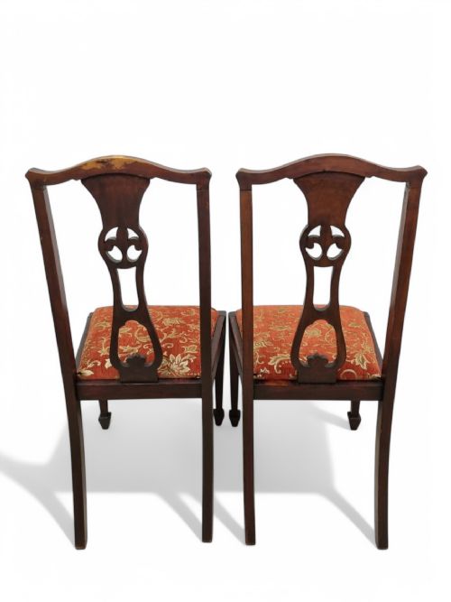 ANTIQUE VICTORIAN MAHOGANY DINING CHAIRS SET OF 2 LATE 19TH - ADDITIONAL PHOTO 9