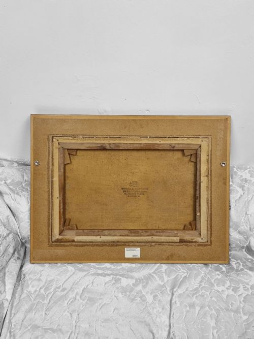 ANTIQUE OIL ON CANVAS LANDSCAPE PAINTING SIGNED E HARRISON - ADDITIONAL PHOTO 6