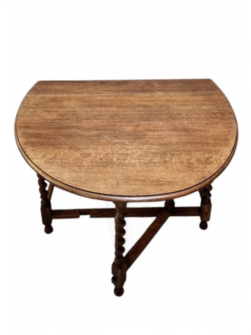 ANTIQUE OAK DROPLEAF TABLE BARLEY TWIST LEGS C1900 - ADDITIONAL PHOTO 7