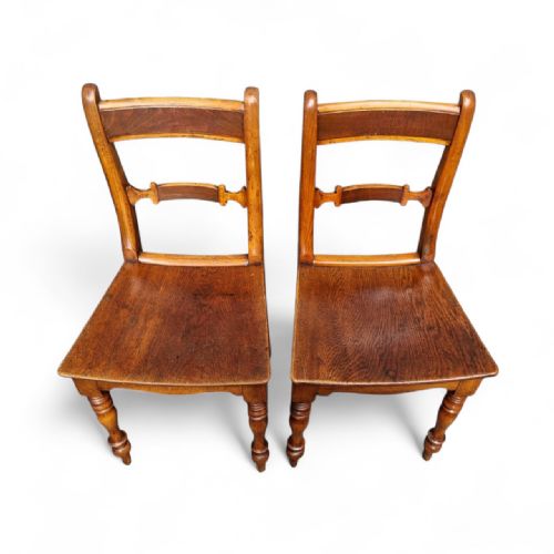 ANTIQUE VICTORIAN SET OF 6 OAK DINING CHAIRS TURNED LEGS - ADDITIONAL PHOTO 8