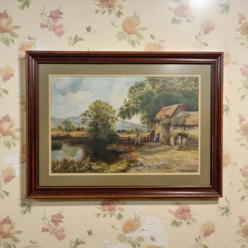 antique oil on canvas landscape painting early 20th century signed eharrison - CATEGORY: ANTIQUE ART - DATED 1920