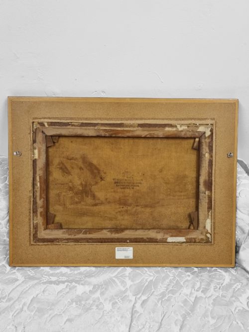 ANTIQUE OIL ON CANVAS LANDSCAPE PAINTING EARLY 20TH CENTURY SIGNED EHARRISON - ADDITIONAL PHOTO 1