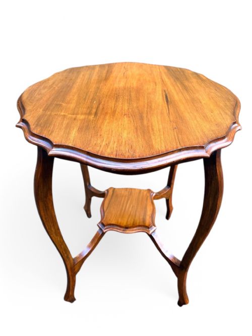 ANTIQUE EDWARDIAN MAHOGANY TWOTIER OCCASIONAL TABLE C1910 - ADDITIONAL PHOTO 2
