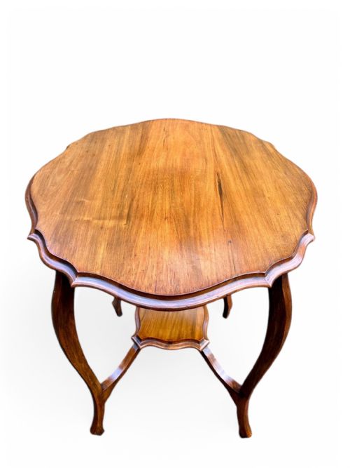 ANTIQUE EDWARDIAN MAHOGANY TWOTIER OCCASIONAL TABLE C1910 - ADDITIONAL PHOTO 4