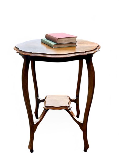 ANTIQUE EDWARDIAN MAHOGANY TWOTIER OCCASIONAL TABLE C1910 - ADDITIONAL PHOTO 5