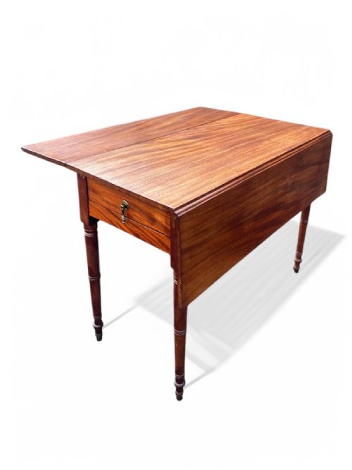 ANTIQUE VICTORIAN MAHOGANY DROP LEAF PEMBROKE TABLE C1880 - ADDITIONAL PHOTO 4