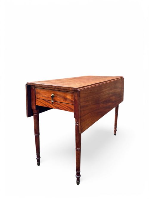 ANTIQUE VICTORIAN MAHOGANY DROP LEAF PEMBROKE TABLE C1880 - ADDITIONAL PHOTO 11