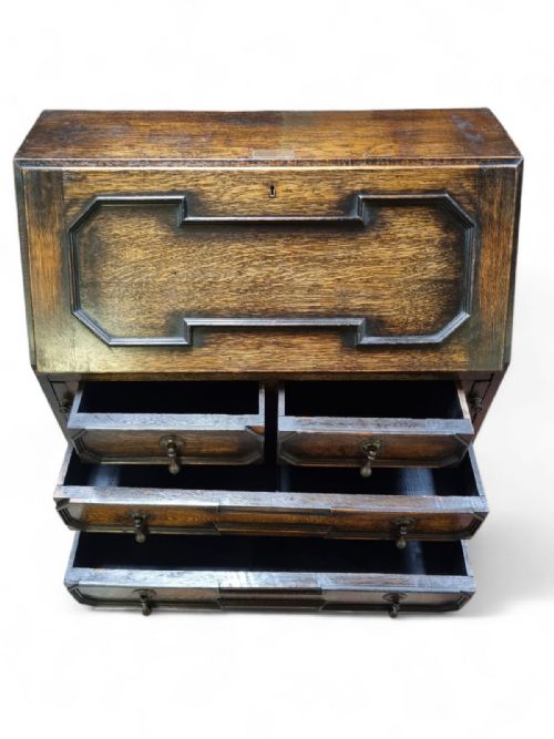 ANTIQUE OAK BUREAU PRESENTATION DESK DATED 1920 - ADDITIONAL PHOTO 9