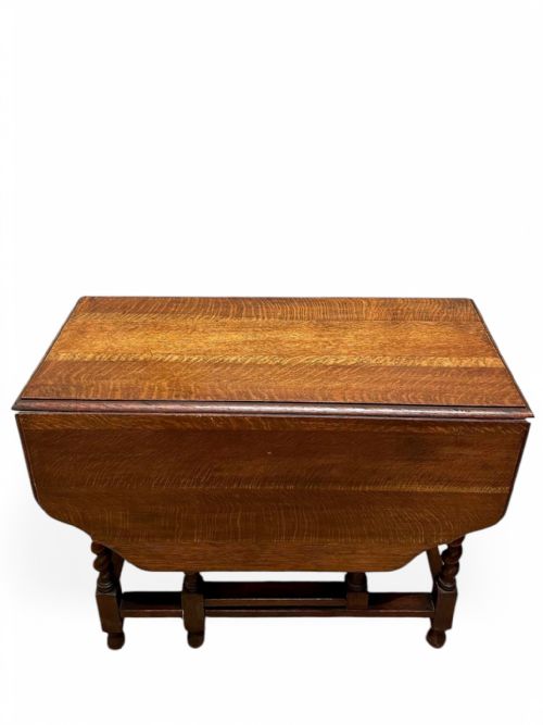 ANTIQUE ENGLISH OAK DROPLEAF TABLE BARLEY TWIST LEGS C1880 - ADDITIONAL PHOTO 1