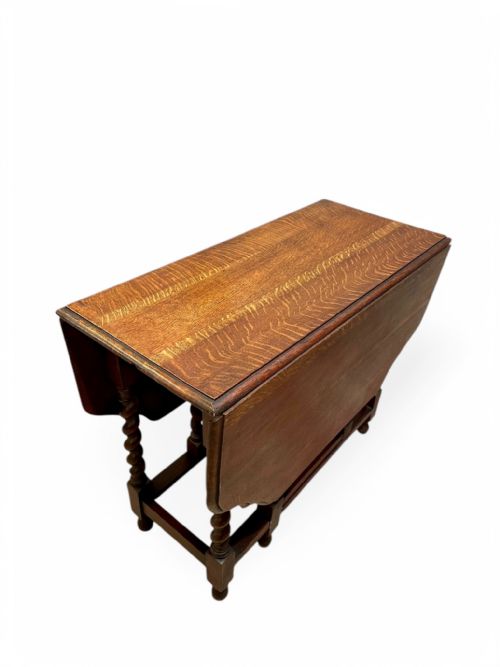 ANTIQUE ENGLISH OAK DROPLEAF TABLE BARLEY TWIST LEGS C1880 - ADDITIONAL PHOTO 2