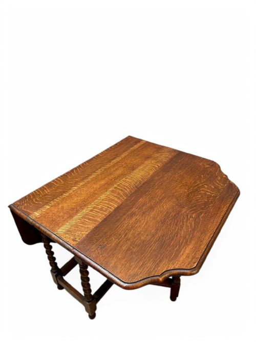ANTIQUE ENGLISH OAK DROPLEAF TABLE BARLEY TWIST LEGS C1880 - ADDITIONAL PHOTO 4
