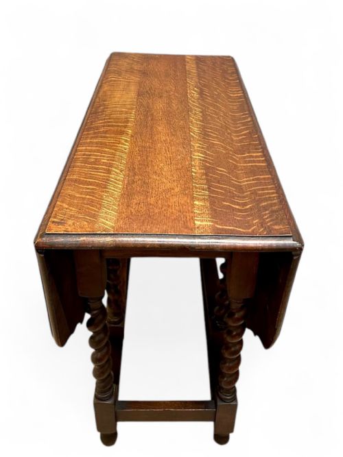 ANTIQUE ENGLISH OAK DROPLEAF TABLE BARLEY TWIST LEGS C1880 - ADDITIONAL PHOTO 5