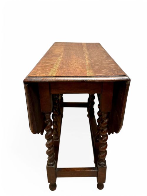 ANTIQUE ENGLISH OAK DROPLEAF TABLE BARLEY TWIST LEGS C1880 - ADDITIONAL PHOTO 6