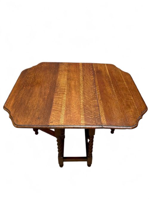 ANTIQUE ENGLISH OAK DROPLEAF TABLE BARLEY TWIST LEGS C1880 - ADDITIONAL PHOTO 7